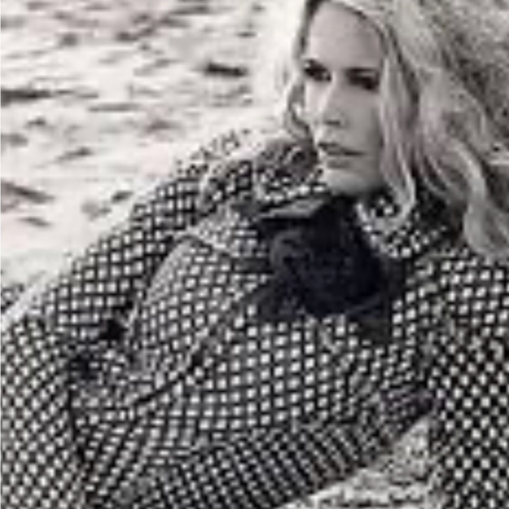 CHANEL NWOT-Navy and Cream Polkadot Textured Jacket 2008